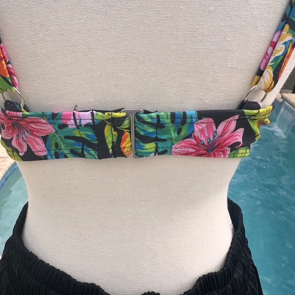 Aqua Eve, Underwire Push Up Bikini Top W/ Butterfly Swim Skorts, Size L - Picture 5 of 13